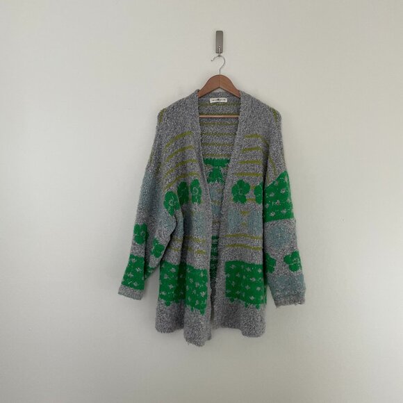 Natural Life Calla Jacquard Chunky Knit Boho Cardigan Sweater Size L/XL - Picture 1 of 6